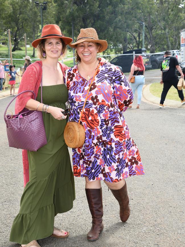 Claire Cox (left) and Tammy Loewe. Meatstock Festival, Toowoomba showgrounds. April 2022