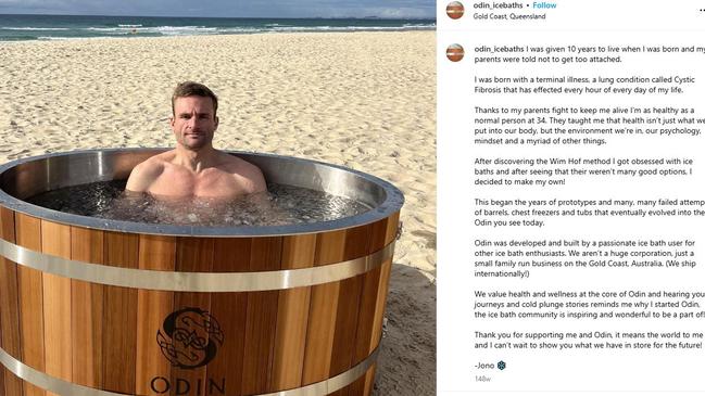 Odin Ice Baths founder and director Jonathan “Jono” Clare.