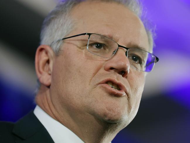 CANBERRA, AUSTRALIA NewsWire Photos - MAY,29 2021 Scott Morrison Prime Minister addressed the Liberal Party of Australia Federal Council, in Canberra.Picture: NCA NewsWire / Gary Ramage