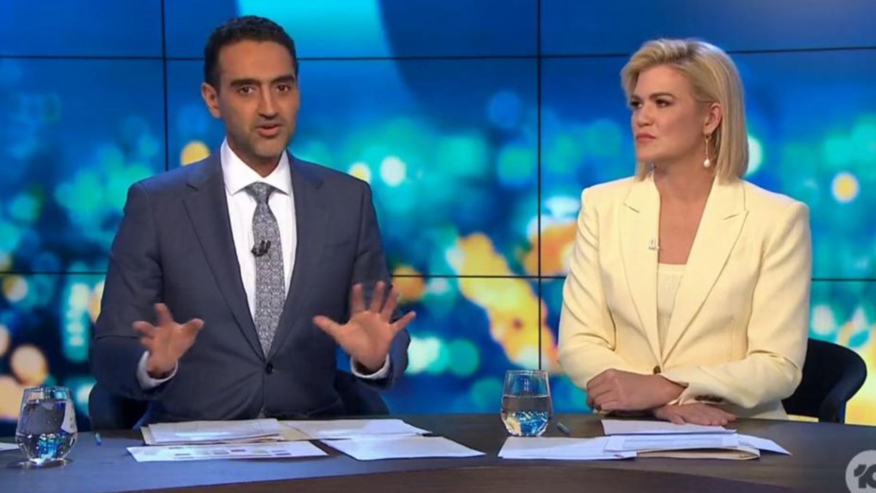 Waleed Aly and Sarah Harris on The Project. Picture: Supplied