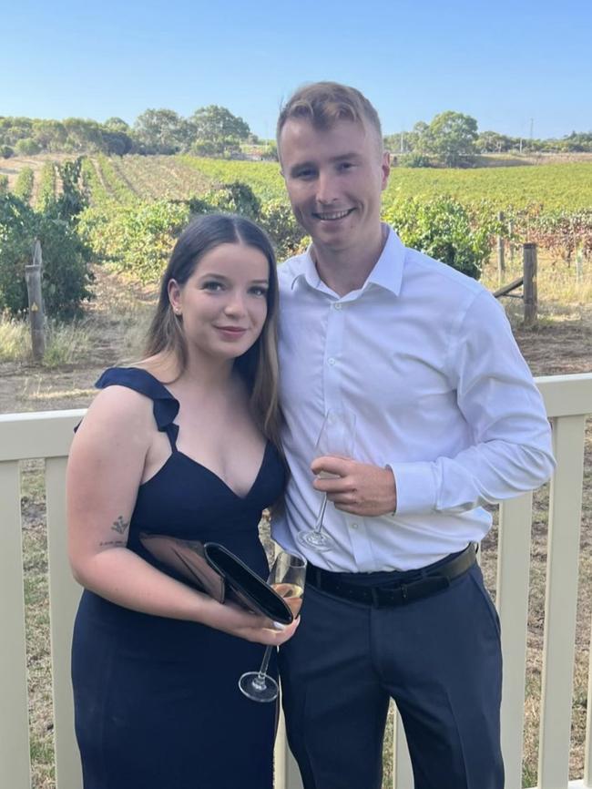 Holly Sampson with her partner. Picture: Supplied