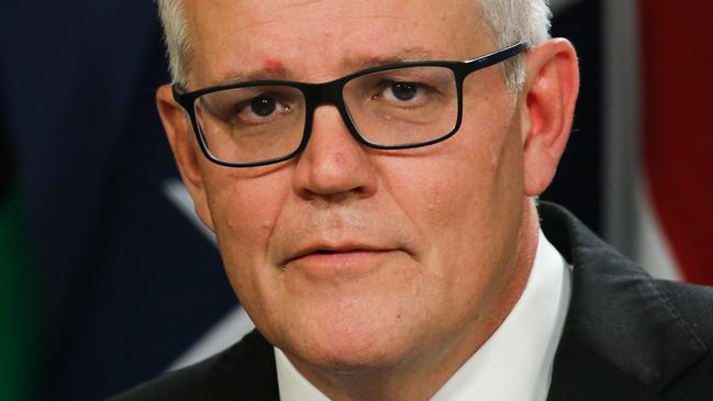 SYDNEY, AUSTRALIA - Newswire Photos- August 17, 2022: Former PM Scott Morrison addresses the media during a press conference in Sydney. Picture: Gaye Gerard / NCA Newswire