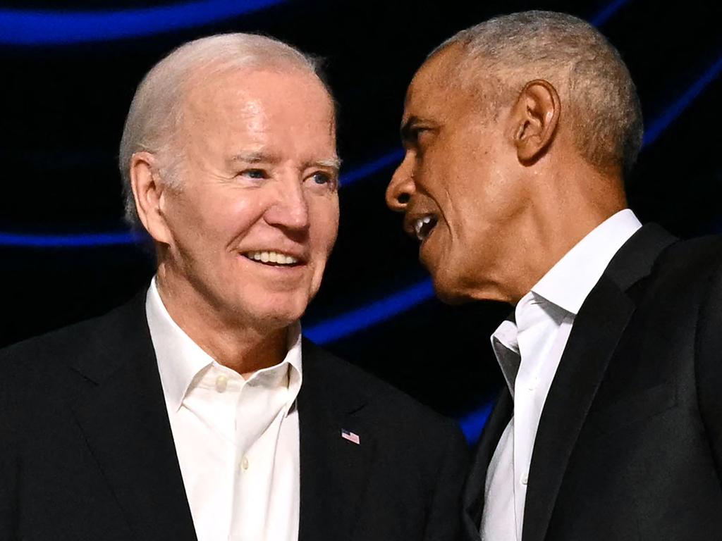 US President Joe Biden and former US President Barack Obama. Picture: AFP