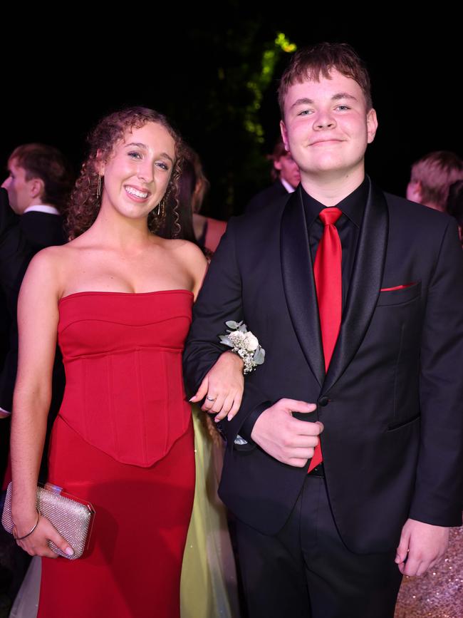 Laura Ramsay and Alex Pampuch at the Emmanuel College class of 2025 formal at HOTA for Gold Coast at Large. Picture, Portia Large.