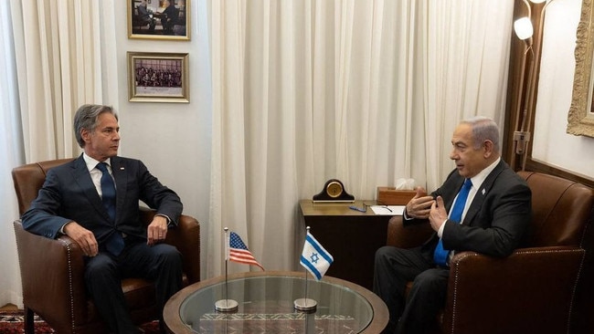 Secretary of State Antony Blinken with Israeli Prime Minister Benjamin Netanyahu in Jerusalem in June. Picture: Chuck Kennedy/AFP/Getty Images