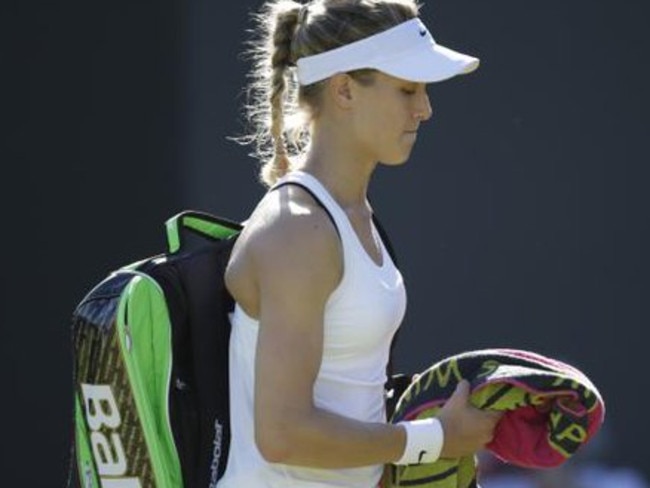 Eugenie Bouchard playing at Wimbledon in 2015
