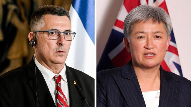 Israeli Foreign Minister Gideon Sa'ar has had a heated verbal clash with Penny Wong.