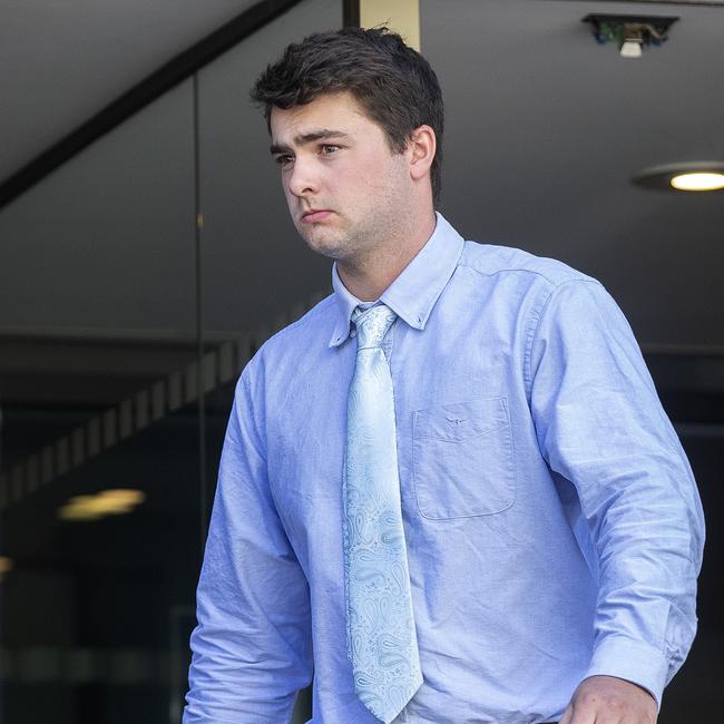 Luke John Foster leaving the Hobart Magistrates Court on Monday.