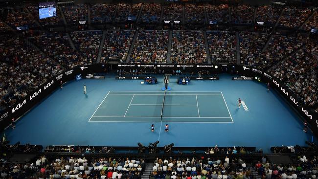 Rod Laver Arena during the men's singles final match between Spain's Rafael Nadal and Russia's Daniil Medvedev. Picture: Paul Crock / AFP