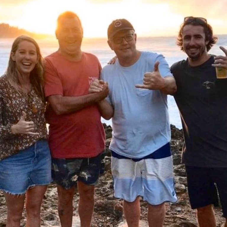 Scott Morrison posed for pictures in Hawaii. Picture: Twitter