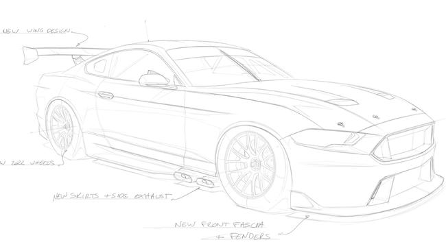 Ford design whiz Anthony Colard’s renderings of the new Gen III Mustang race car.