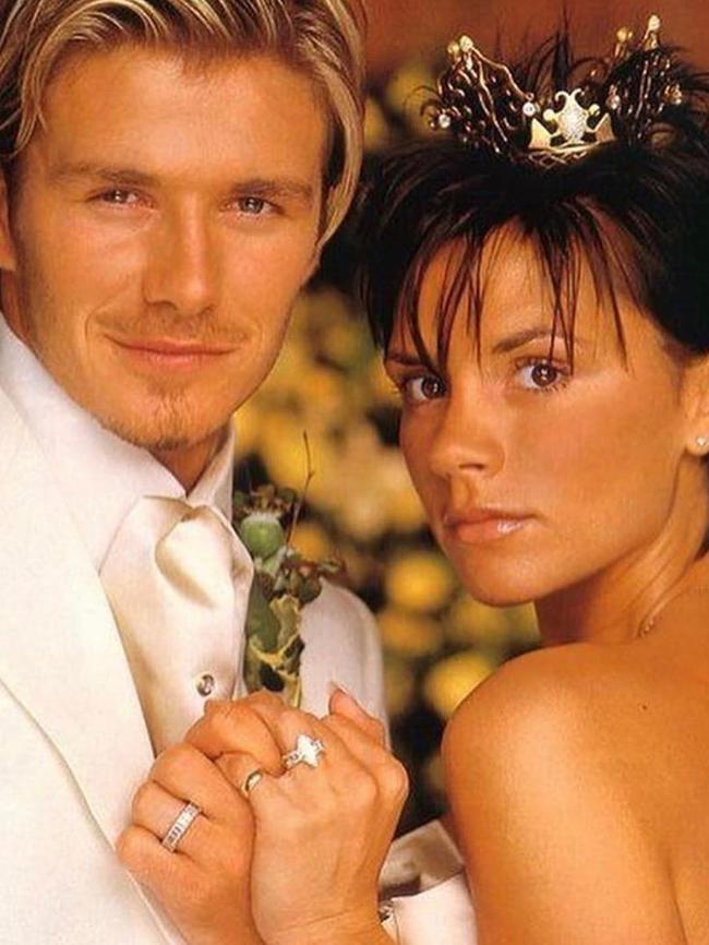 David and Victoria Beckham wedding pictures from Beckhams instagram accounts celebrating 20 year anniversary.