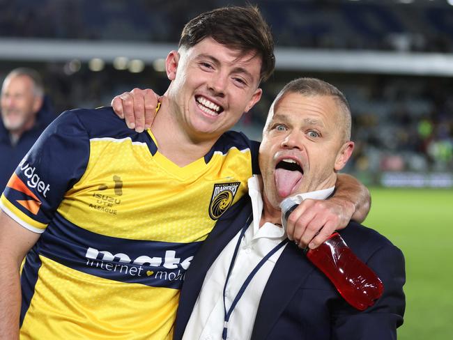 Harry Steele with Peil during following this year’s semi-final. Picture: Scott Gardiner/Getty Images