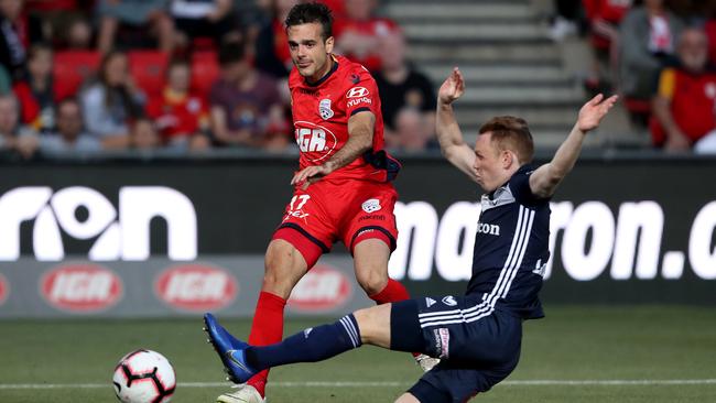 Off-contract Adelaide United winger Nikola Mileusnic is attracting interest from rival A-League clubs after an impressive season. Picture: James Elsby/Getty Images