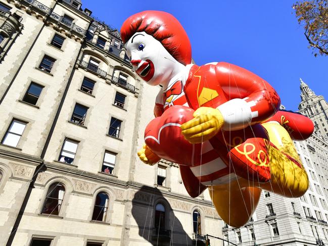 NEW YORK, NEW YORK - NOVEMBER 24: Ronald McDonald by Mocdonald's participates in 96th Macy's Thanksgiving Day Parade on November 24, 2022 in New York City. (Photo by Eugene Gologursky/Getty Images for Macy's, Inc.)