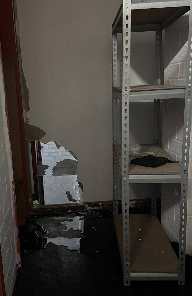 Photos the club posted showed a picture of shelves stripped bare, and doors broken open. Picture: Facebook/Mudgeeraba soccer club.