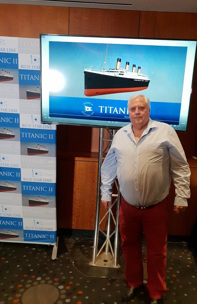 UAP leader Clive Palmer once promised to build a second Titanic. File Picture