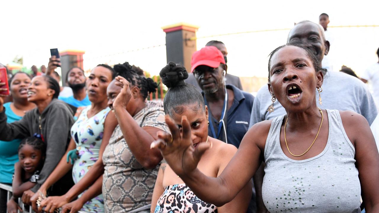 People protest the visit of the Duke and Duchess of Cambridge in Kingston, Jamaica, on March 22, 2022. Picture: Ricardo Makyn/AFP