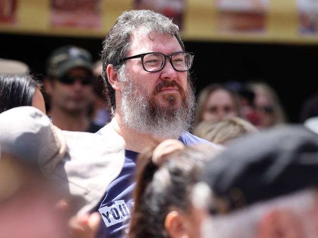 LNP politician George Christensen at a “Freedom Rally” in Brisbane. Picture: Liam Kidston.