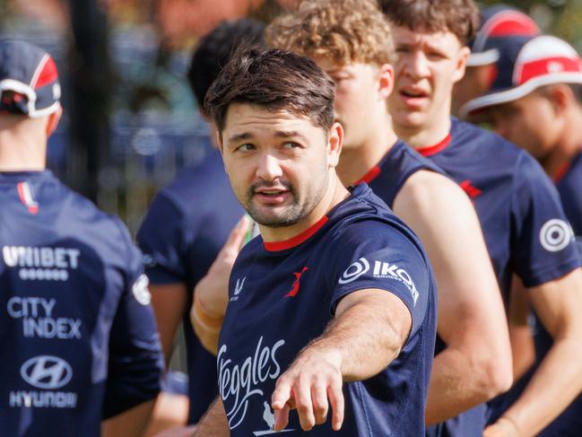 DAILY TELEGRAPH. Brandon Smith at Sydney Roosters team training at Moore Park. Monday 10/06/2024. Picture by Max Mason-Hubers