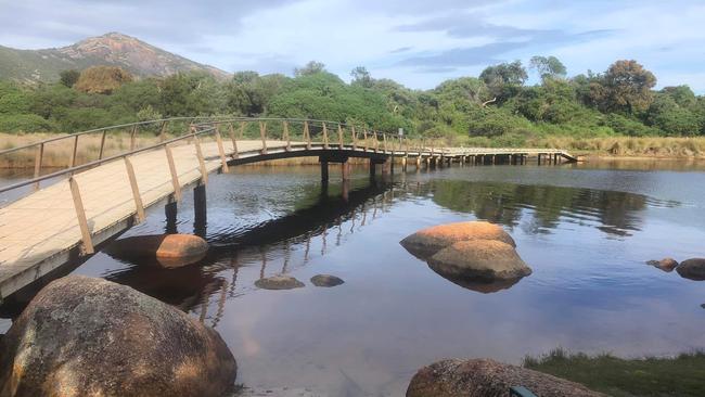 The Tidal River footbridge at Wilsons Promontory has been closed to the public due to safety concerns. Picture: Facebook