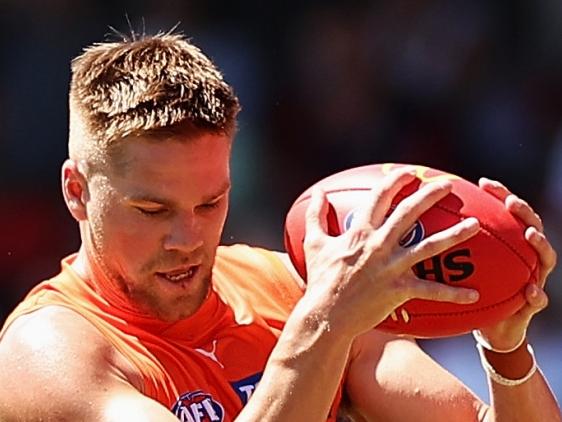 *APAC Sports Pictures of the Week - 2023, March 20* - SYDNEY, AUSTRALIA - MARCH 19: HarryÃÂ Himmelberg of the Giants marks during the round one AFL match between Greater Western Sydney Giants and Adelaide Crows at GIANTS Stadium, on March 19, 2023, in Sydney, Australia. (Photo by Cameron Spencer/AFL Photos/Getty Images)