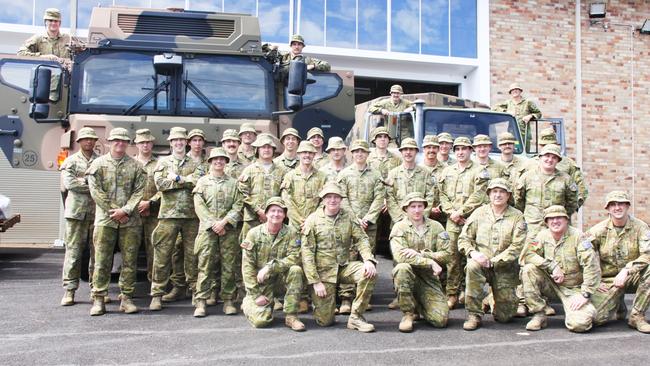 RESERVES READY: Members of the 41st Battalion, Royal New South Wales Regiment, (41 RNSWR) at Lismore, shortly before they deployed to assist emergency services and communities impacted by floods on the mid-North Coast. Photo: Alison Paterson