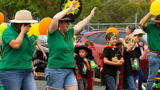 Teachers and students at the 2023 Gayndah Orange Festival.