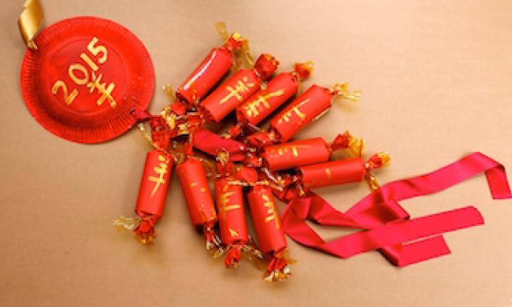 Chinese New Year Craft: Toilet Paper Tube Firecrackers