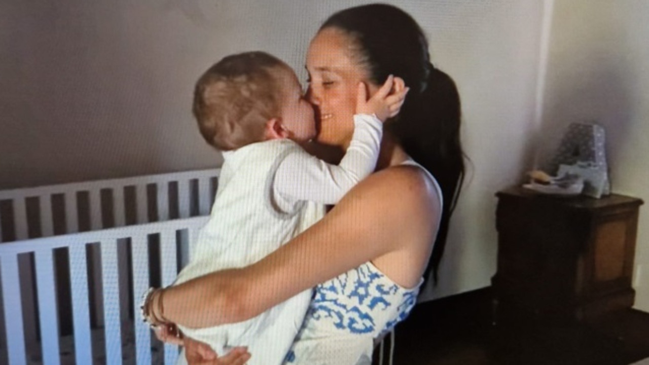 Meghan posing for a photo in the nursery. Picture: Netflix