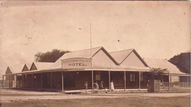 The Original North Australian Motel, circa 1900. The lady with the apron on is Elizabeth Alice Mackenzie, who owned the hotel until 1943. Picture: North Australien Motel