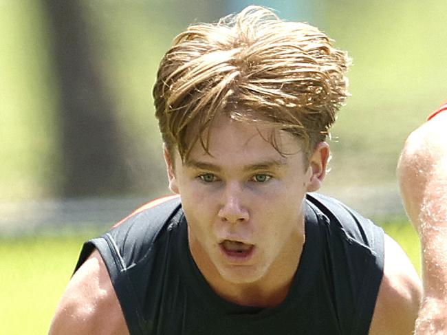 Giants Harvey Thomas during the AFL practice match between the Sydney Swans and GWS Giants at Tramway Oval on February 21, 2024. Photo by Phil Hillyard(Image Supplied for Editorial Use only - **NO ON SALES** - Â©Phil Hillyard )