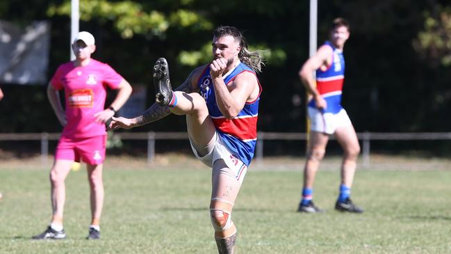 Nathan Fry of the Centrals Trinity Beach Bulldogs at Holloways Beach. Picture: Harry Murtough