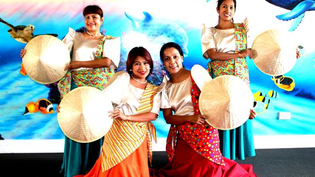 Adding colour and culture to the Gold Coast Philippine festival at Broadbeach on Sunday are Salakot Dancers Loida Cuckson, Janet Curko, Jo Thomas and Vivian Conway.