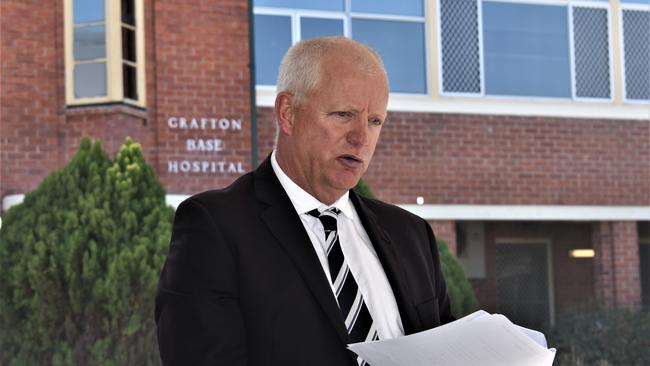 Northern NSW Local Health District chief executive Wayne Jones speaks at the official opening of the $17.5 million Grafton Base Hospital Ambulatory Care Centre.