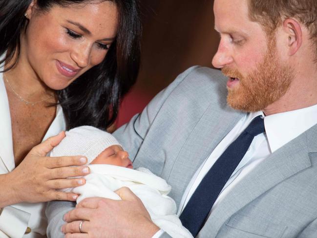 Meghan, Harry and Archie, pictured at Windsor. Picture: AFP