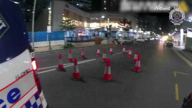 Footage of police "wanding" bust during Schoolies