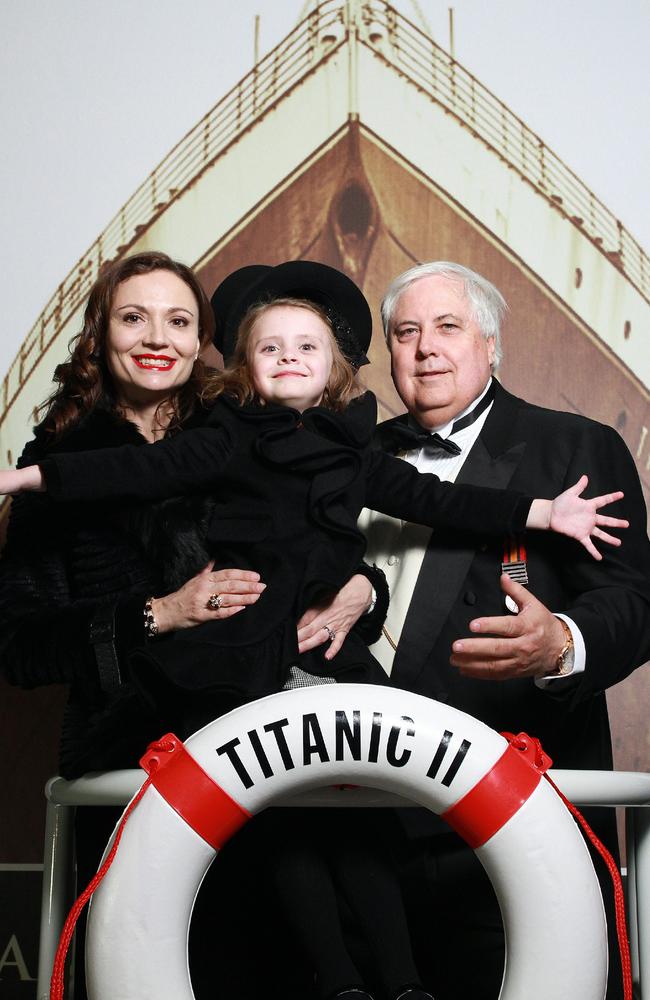 Clive and Anna Palmer with daughter Mary in 2012