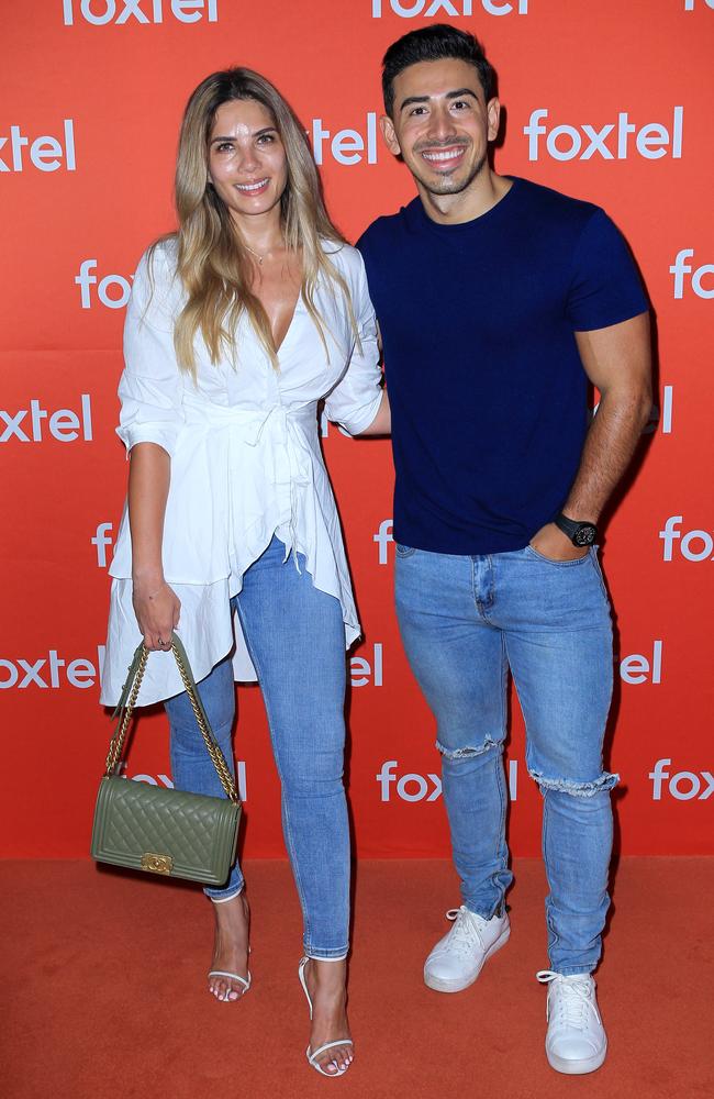 Amy Maree Comber and Jono Acero at the Foxtel Experience held at Fox Studios in Moore Park. Picture: Christian Gilles