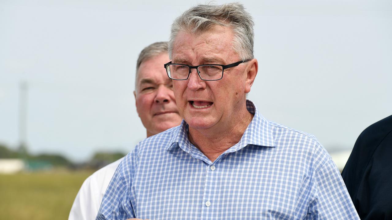 Member for Mundingburra, Les Walker, at the announcement of state and federal funding for Jet Zero's Sustainable Aviation Fuel project in Townsville. Picture: Shae Beplate.