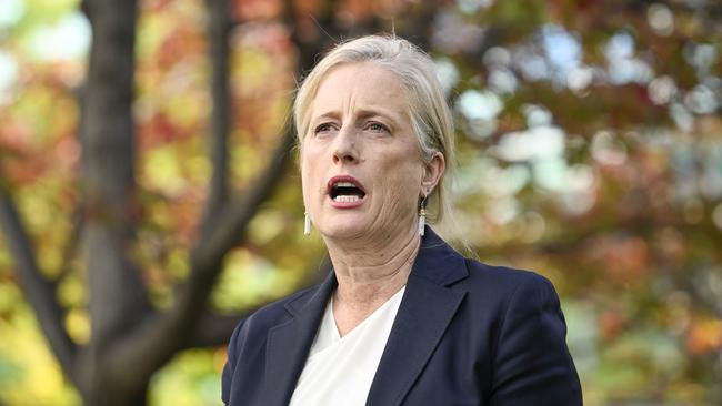 Finance Minister Katy Gallagher says the energy rebate will be considered budget-by-budget. Picture: NewsWire / Martin Ollman