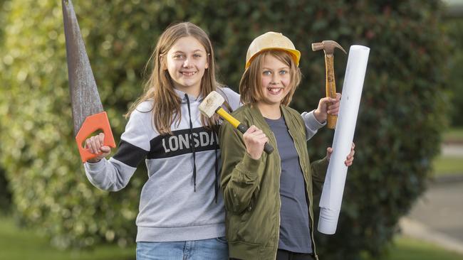 Kyneton sisters Lilla and Charlotte Hausler are hoping their Pick Your Project proposal to build a tiny house for a homeless person in the Macedon Ranges comes up trumps. Picture:Rob Leeson