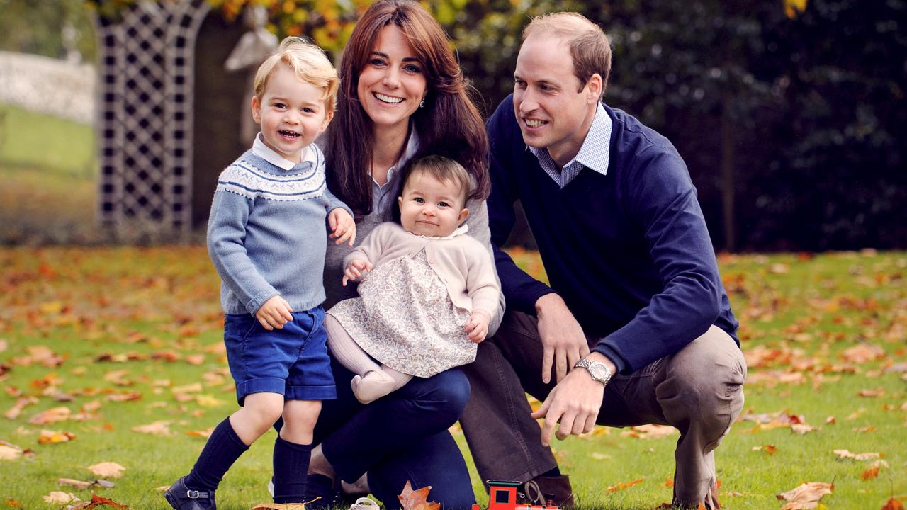 The piece was inspired by the Cambridges’ 2015 Christmas snap. Picture: Reuters/Chris Jelf