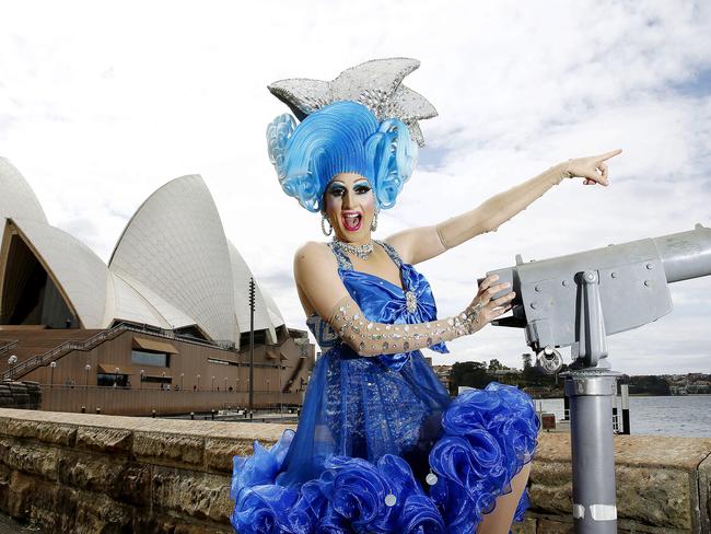 Prada Clutch outside the Sydney Opera House ahead of her Sydney shows. Pictures: John Appleyard