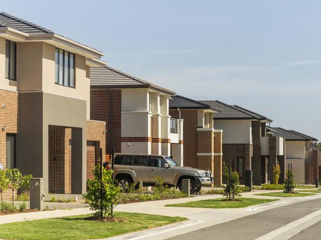 New housing estate in Australia growing city Melbourne. New development are constantly going up throughout the suburbs of Melbourne and many other capital cities around Australia.