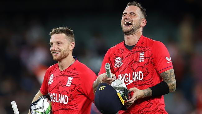 Jos Buttler and Alex Hales. Photo by Mark Kolbe/Getty Images