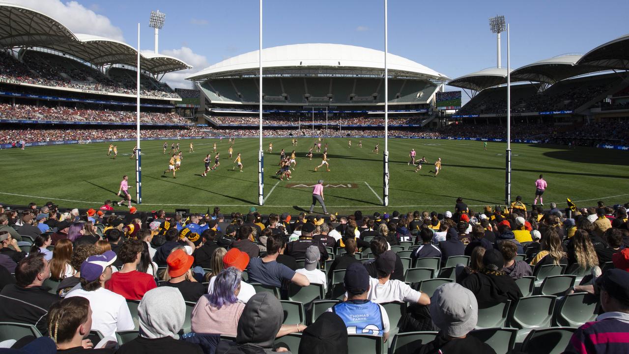 Glenelg kicked eight of the last 11 goals to snatch a thrilling five-point win against minor premier Norwood in a classic SANFL grand final. Picture: Brett Hartwig