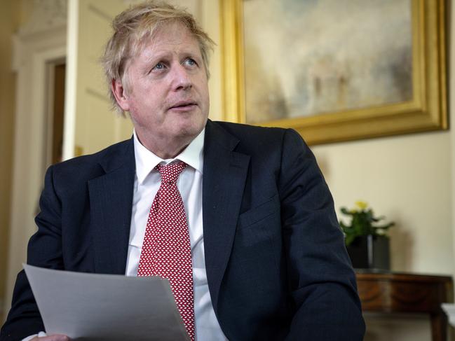 Boris Johnson spoke to the British people via a video message after he was released from hospital. Picture: AP