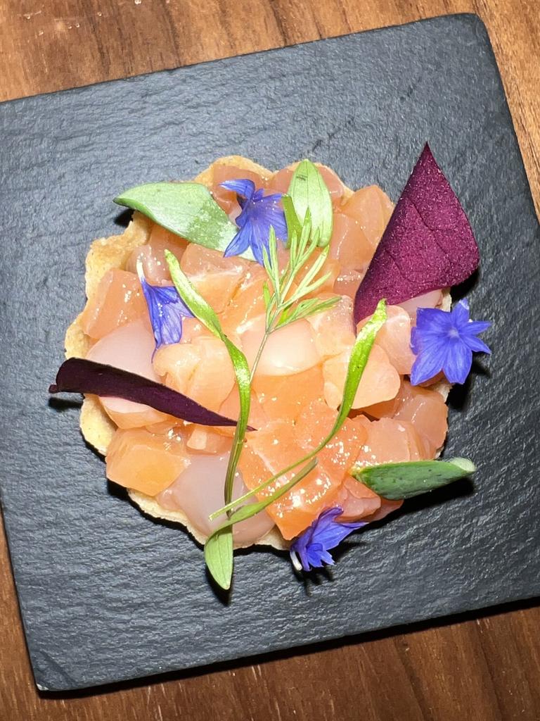 This salmon tart was a work of art and gave a good indication of what was to come. Picture: news.com.au