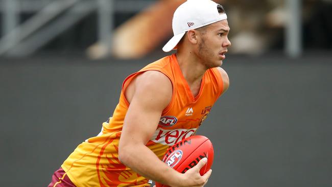 Cameron Rayner in action during Brisbane Lions pre-season training.